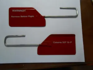 Cessna 337G-P Control Lock , horizontal locking pin